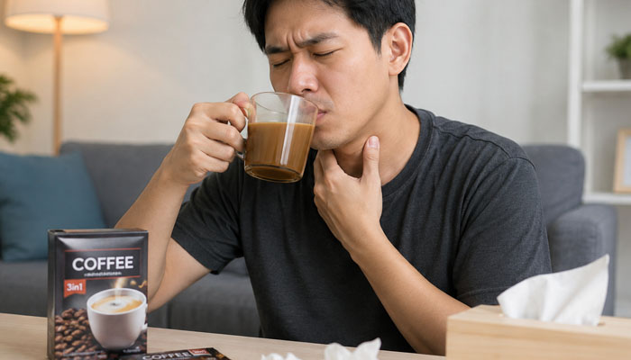 Radang Tenggorokan, Kopi