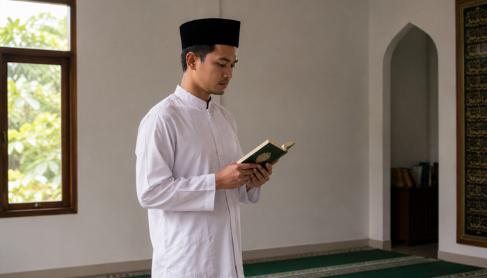 shalat sambil membuka mushaf