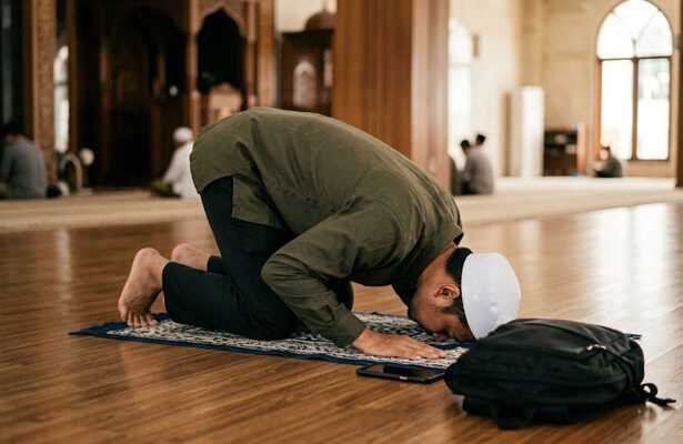 menaruh barang saat shalat