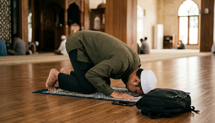 menaruh barang saat shalat