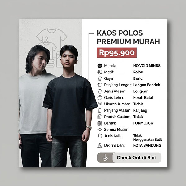 Banner Kaos Polos